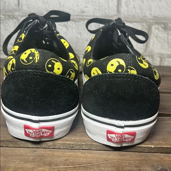 Vans Old Skool Daze Later Sappy Face Black and Yellow Ying Yang Sneakers - Picture 4 of 12